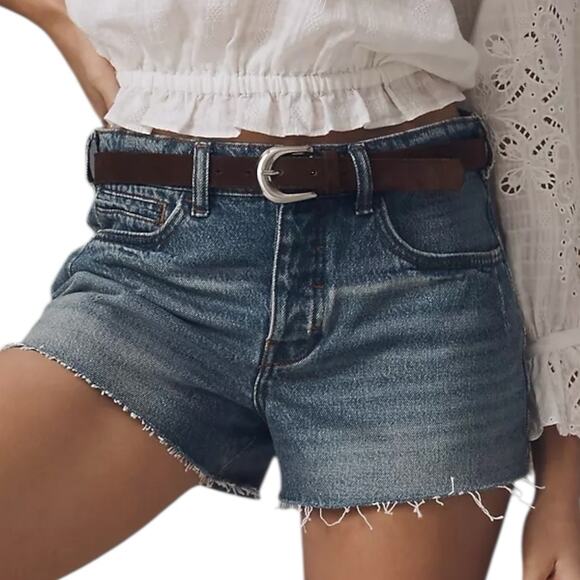 Anthropologie Pants - NWT Anthropologie Size 25 Pilcro Denim Jean Shorts 2.5” Raw Hem Cut Off Blue
